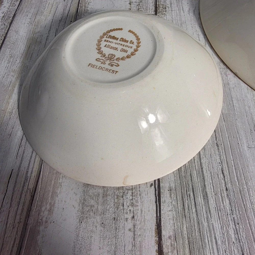 Lifetime China Co Fieldcrest Wheat Bowls Set 4 Vintage Semi-Vitreous Alliance OH